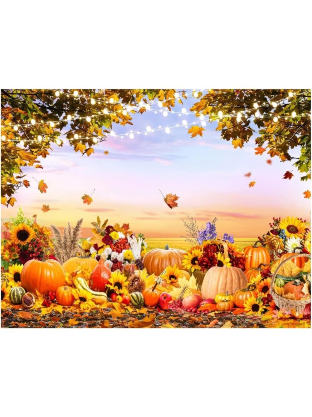 10x8FT Fall Photo Backdrop - Thanksgiving Autumn Forest Scene, Perfect for
